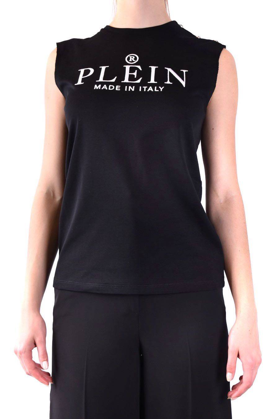 PHILIPP PLEIN  Elegante Top Nero in Cotone Philipp Plein per Donna Italia