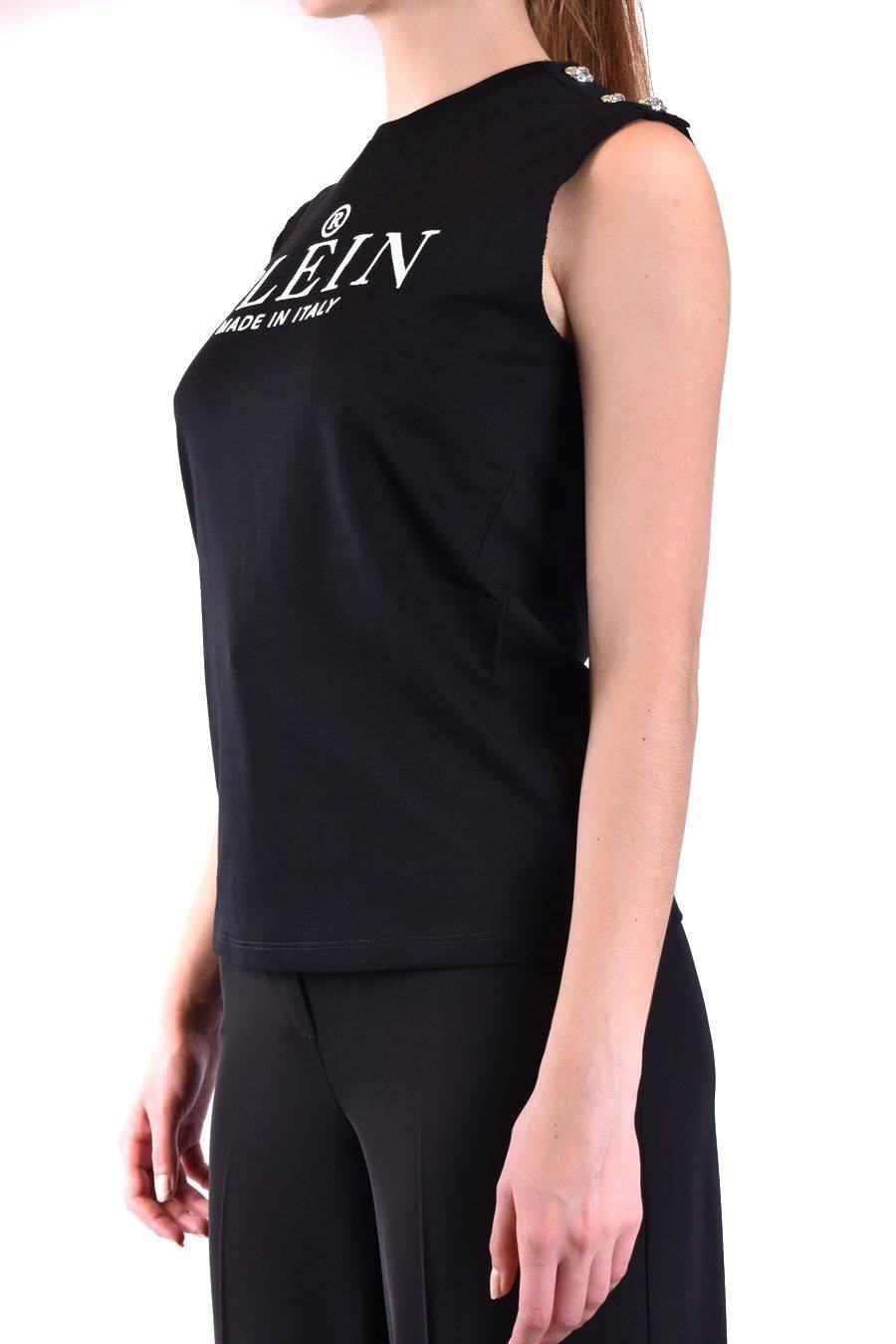 PHILIPP PLEIN  Elegante Top Nero in Cotone Philipp Plein per Donna Italia