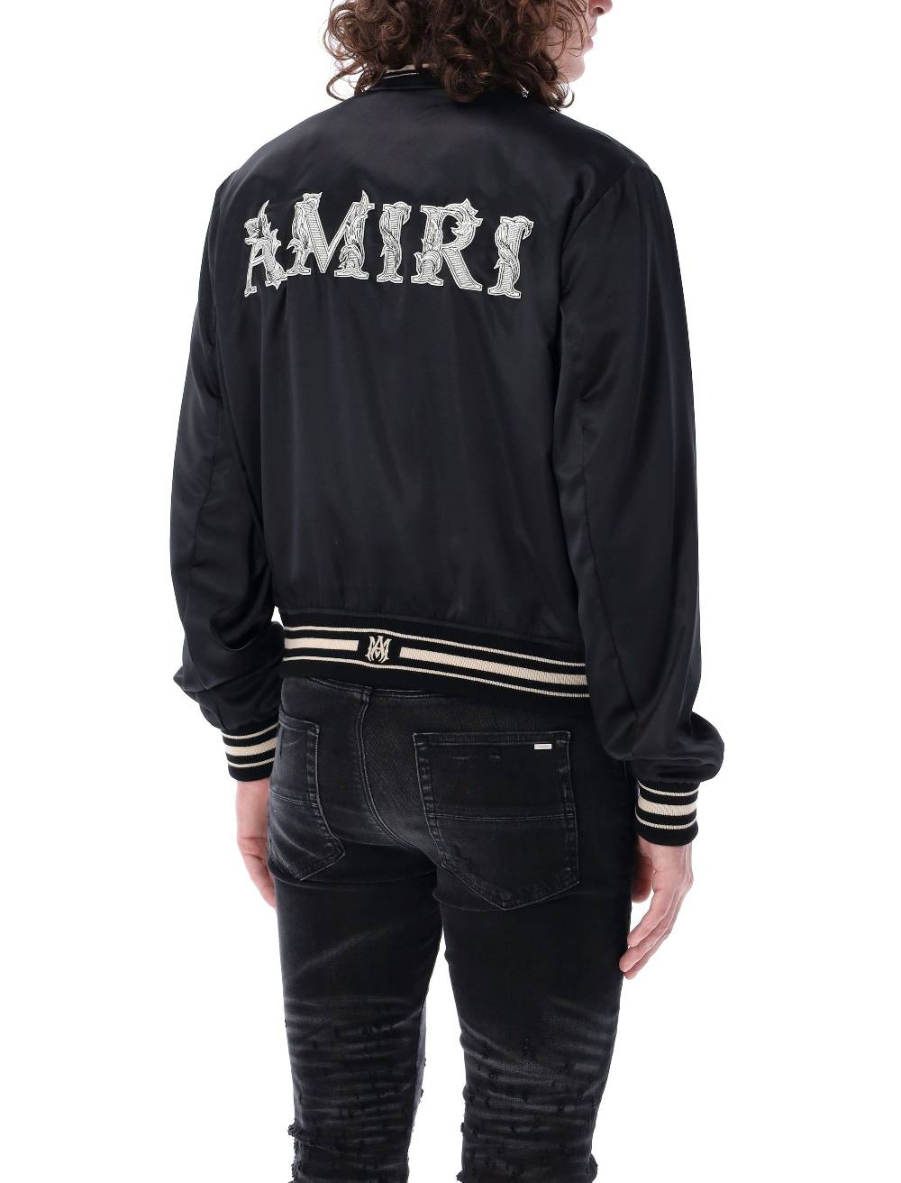 AMIRI  Giacca Bomber Nera MA Logo da Uomo AMIRI Nuovo
