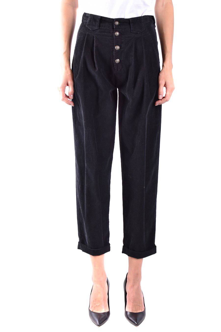 DONDUP  Pantaloni Neri in Cotone Stretch DONDUP da Donna