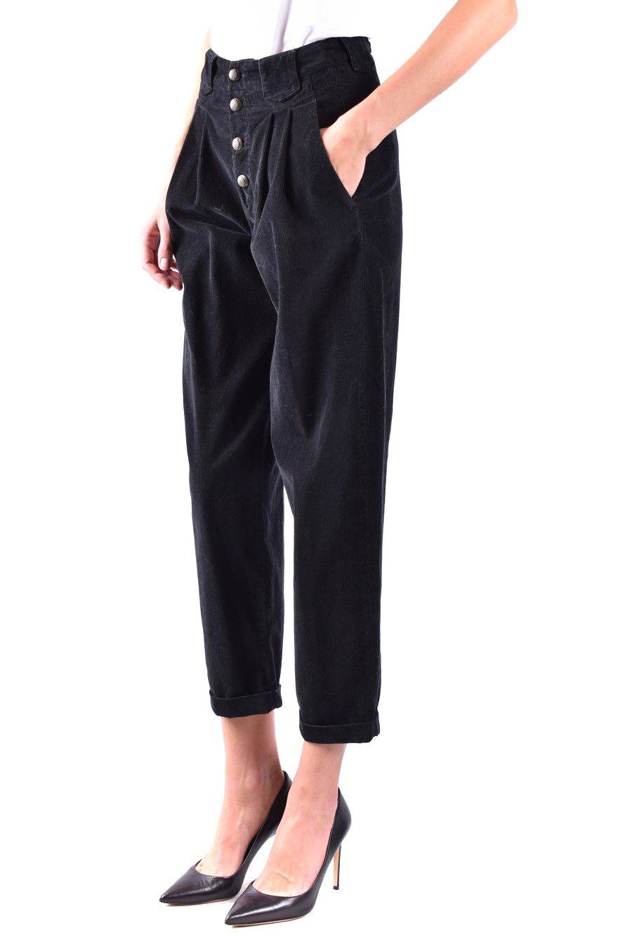 DONDUP  Pantaloni Neri in Cotone Stretch DONDUP da Donna Qualità