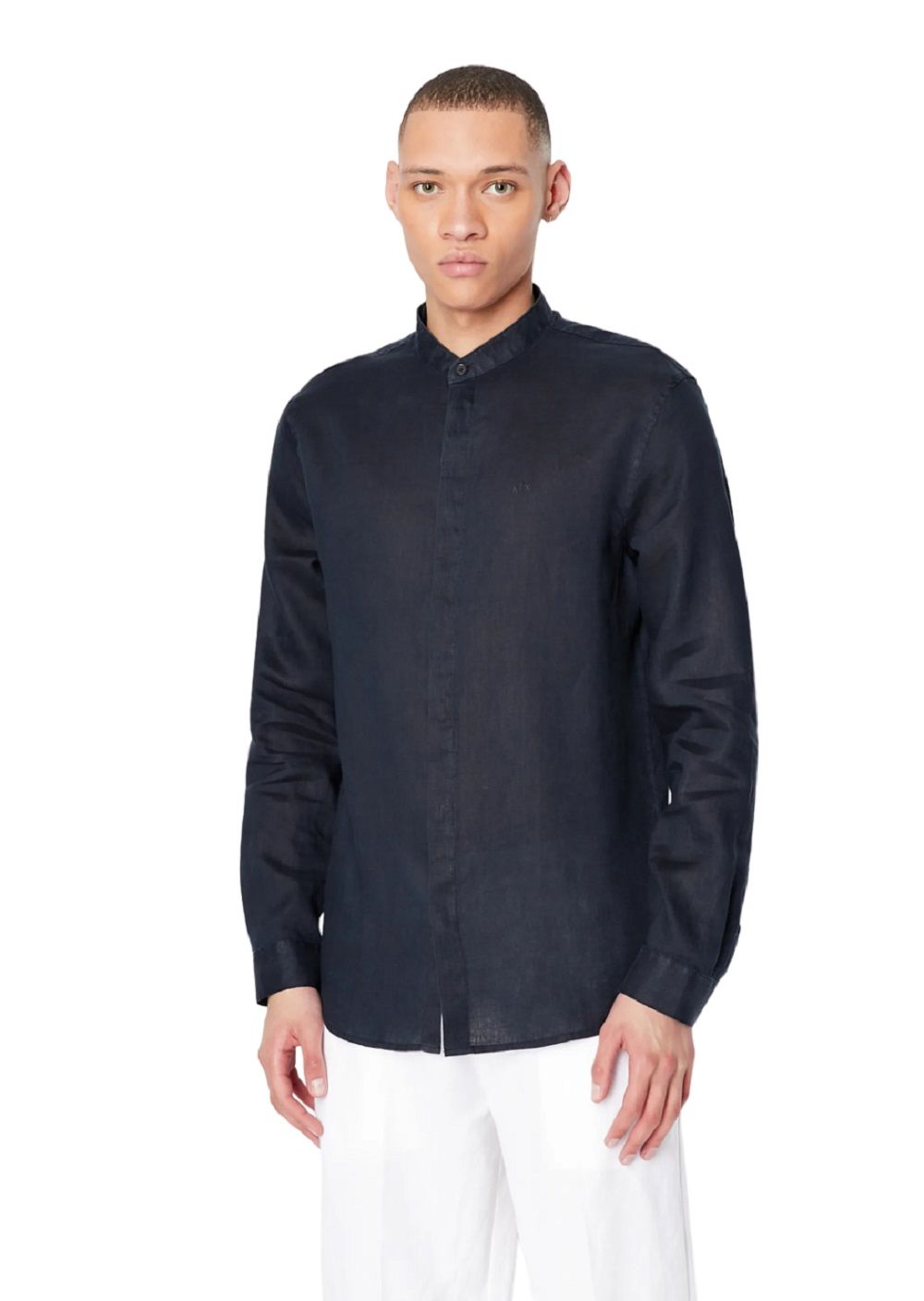ARMANI EXCHANGE  Camicia di Lino Blu Uomo Armani Exchange Acquista Ora