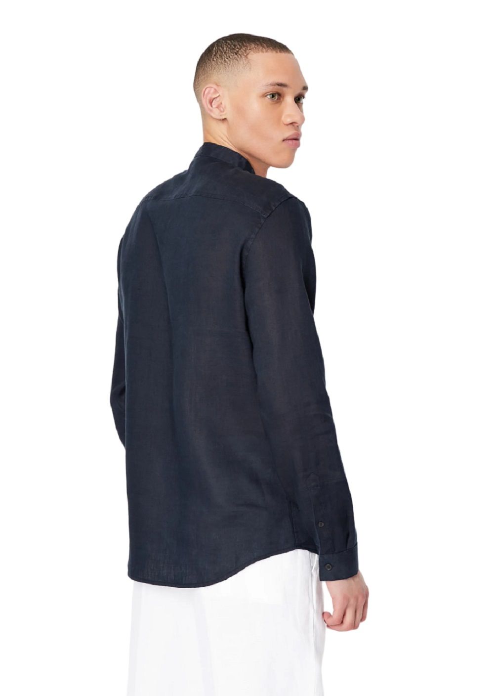 ARMANI EXCHANGE  Camicia di Lino Blu Uomo Armani Exchange Acquista Ora