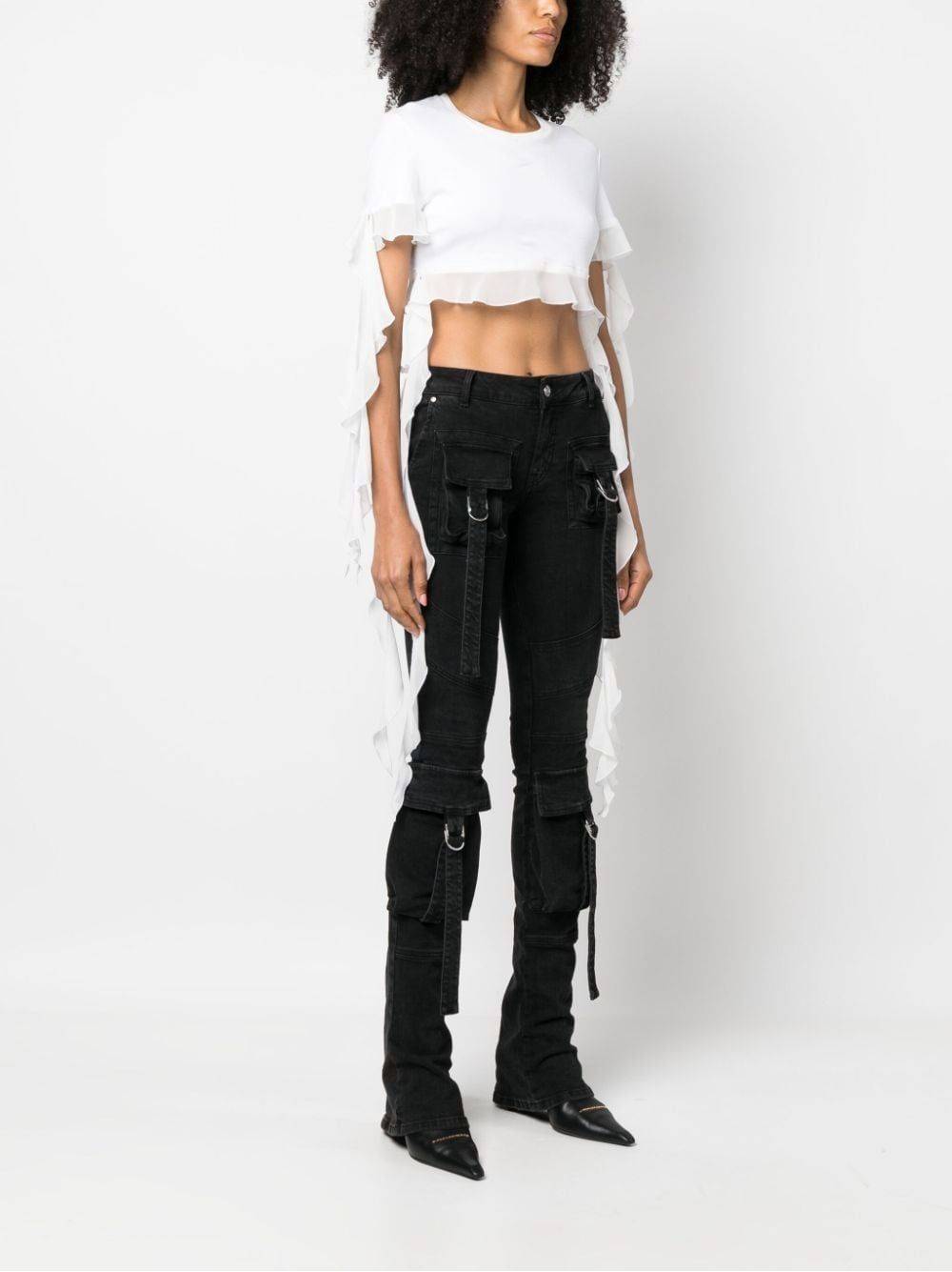 BLUMARINE  T-shirt di Cotone Bianco con Ruches BLUMARINE da Donna Moda