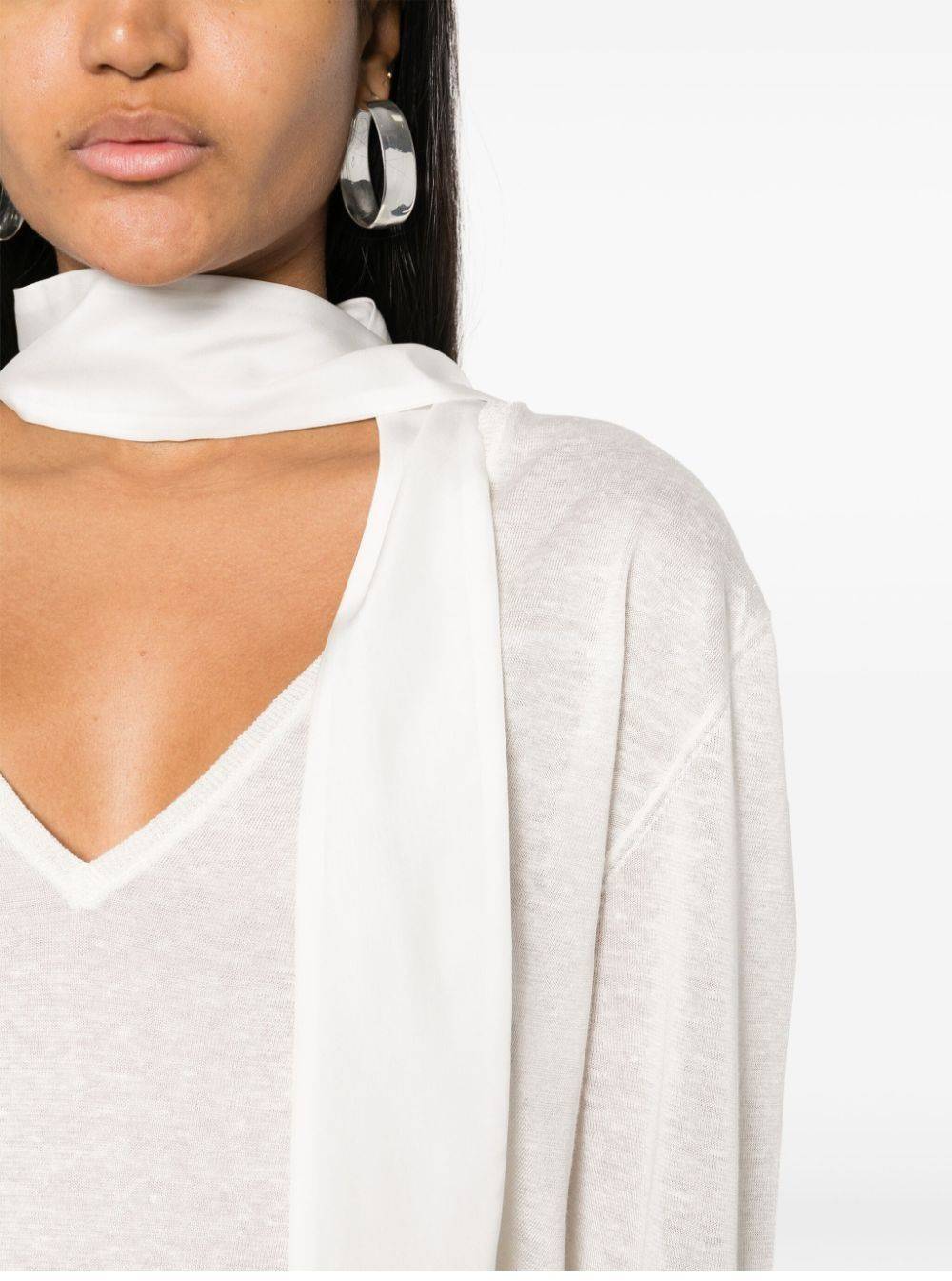FABIANA FILIPPI  Top in Maglia Bianco Fabiana Filippi 60% Lino 40% Seta Negozio online di fabbrica
