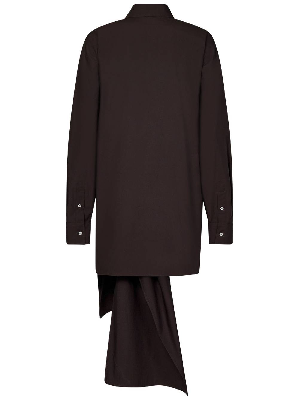 MSGM  Camicia Marrone in Cotone Oversized con Nodo MSGM Prezzo di fabbrica