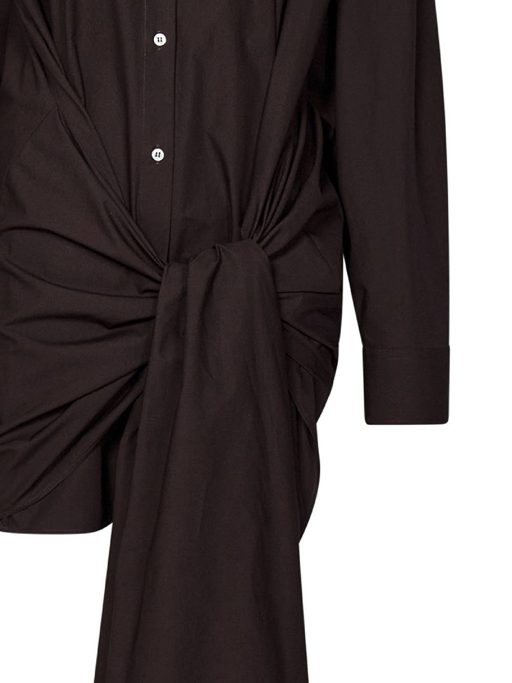 MSGM  Camicia Marrone in Cotone Oversized con Nodo MSGM Prezzo di fabbrica
