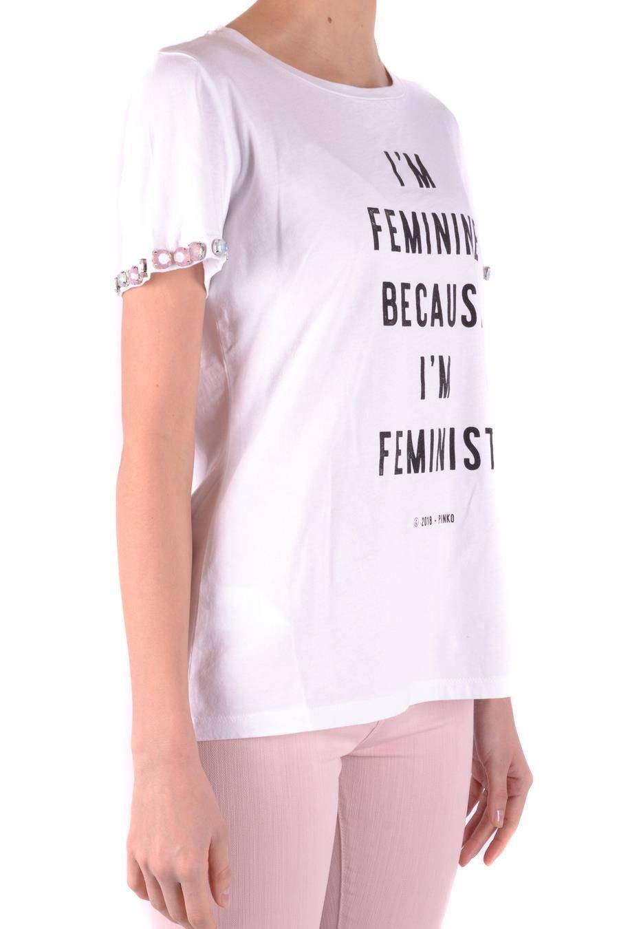 PINKO  T-Shirt PINKO Bianca in Cotone 100% per Donna Offerta esclusiva