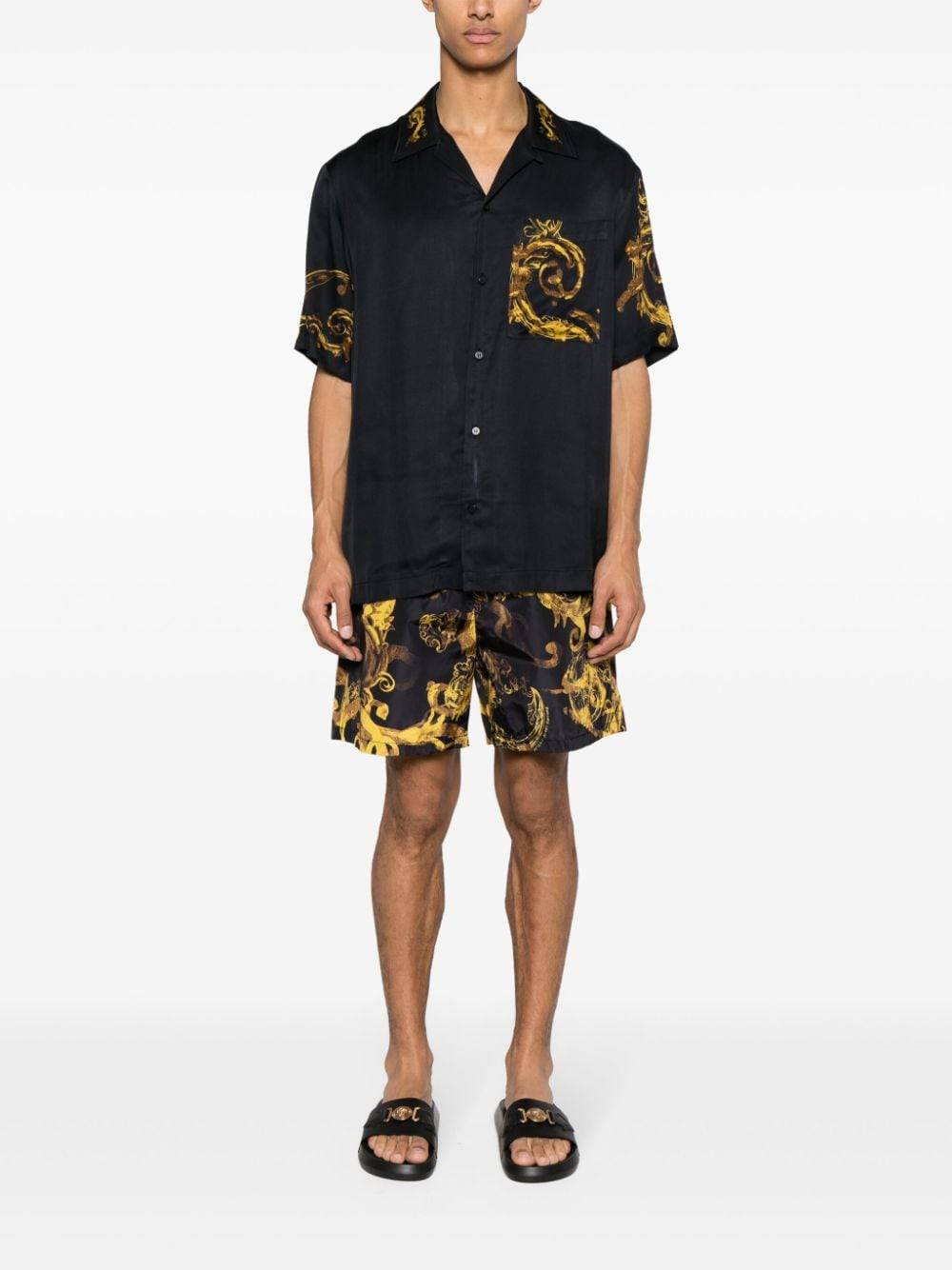 VERSACE JEANS COUTURE  Shorts Neri Uomo Versace Jeans Couture Cyber Monday