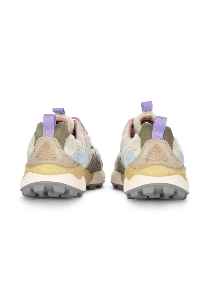 FLOWER MOUNTAIN | SNEAKERS YAMANO 3 SUEDE TEDDY BEIGE VERDE Nuovo