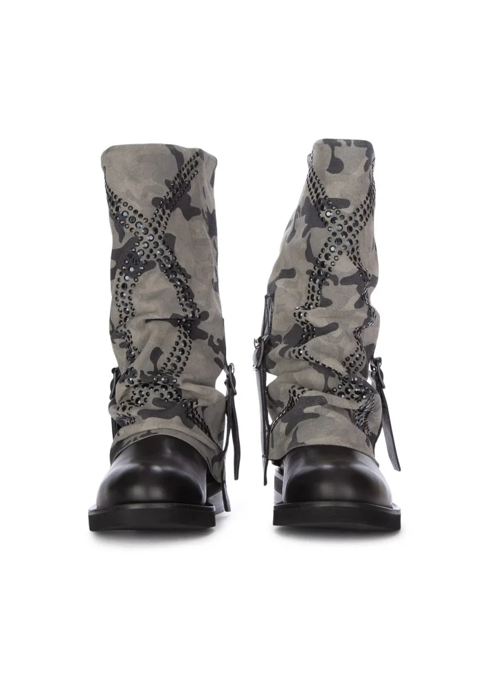 JUICE | STIVALI CAMO MILITARE GRIGIO NERO Outlet