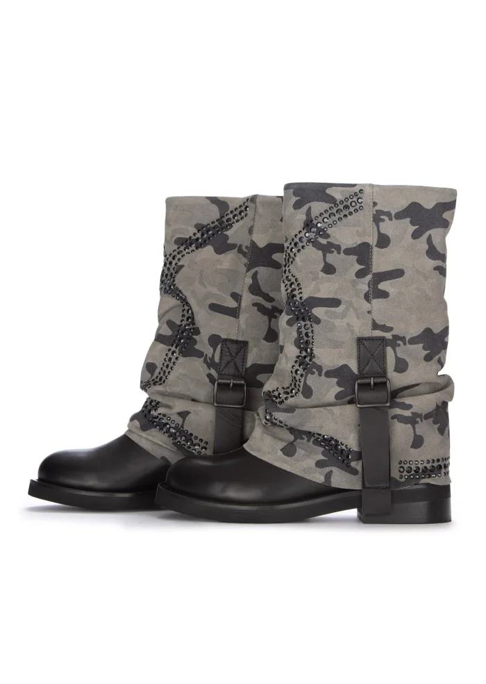 JUICE | STIVALI CAMO MILITARE GRIGIO NERO Outlet