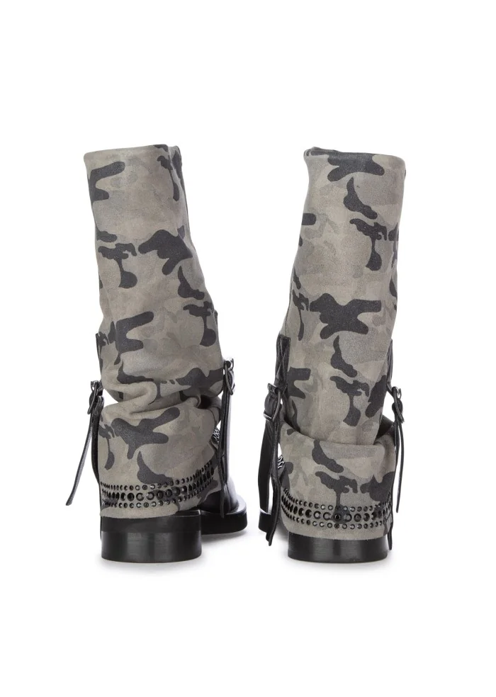 JUICE | STIVALI CAMO MILITARE GRIGIO NERO Outlet