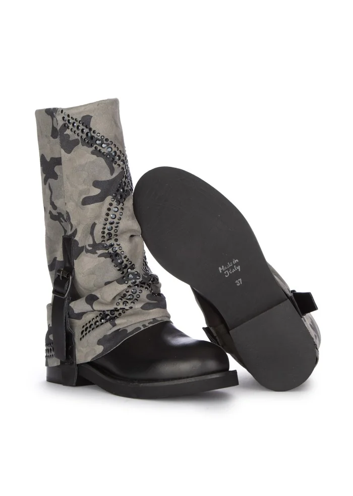 JUICE | STIVALI CAMO MILITARE GRIGIO NERO Outlet