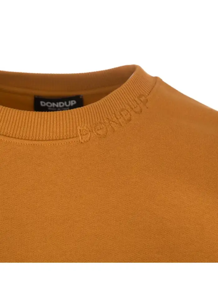 DONDUP | FELPA LOGO GIROCOLLO COTONE OCRA Negozio