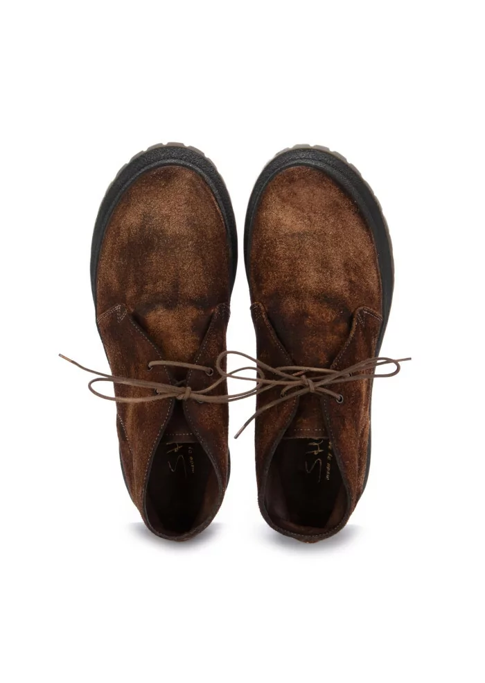 SHOTO | SCARPE ALLACCIATE ALCE CAMOSCIO MARRONE Nuova