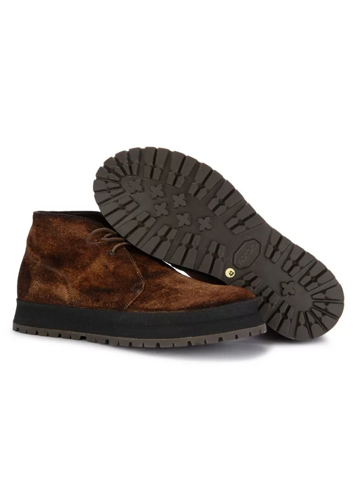 SHOTO | SCARPE ALLACCIATE ALCE CAMOSCIO MARRONE Nuova