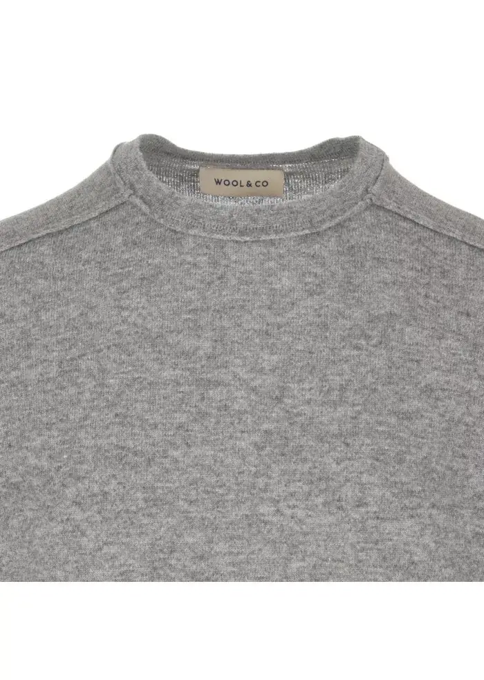 WOOL & CO | MAGLIONE LANA VISCOSA GRIGIO Spedizione Gratuita