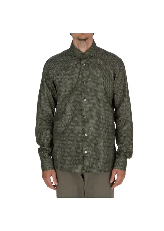 MASTRICAMICIAI | CAMICIA LUCA COTONE MICRO PATTERN VERDE Pezzi Unici