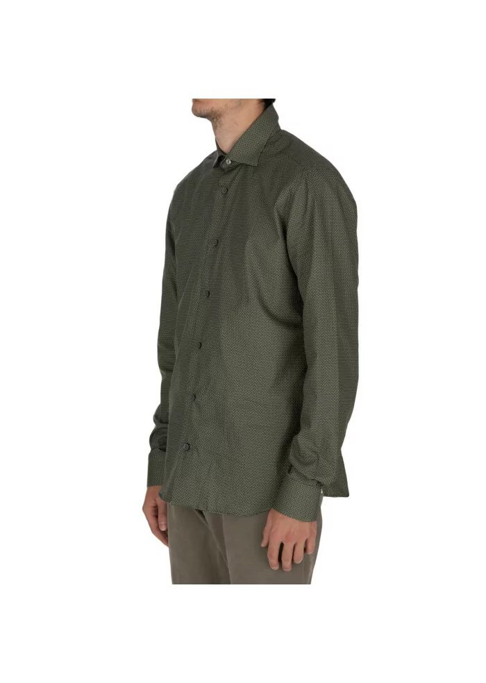 MASTRICAMICIAI | CAMICIA LUCA COTONE MICRO PATTERN VERDE Pezzi Unici