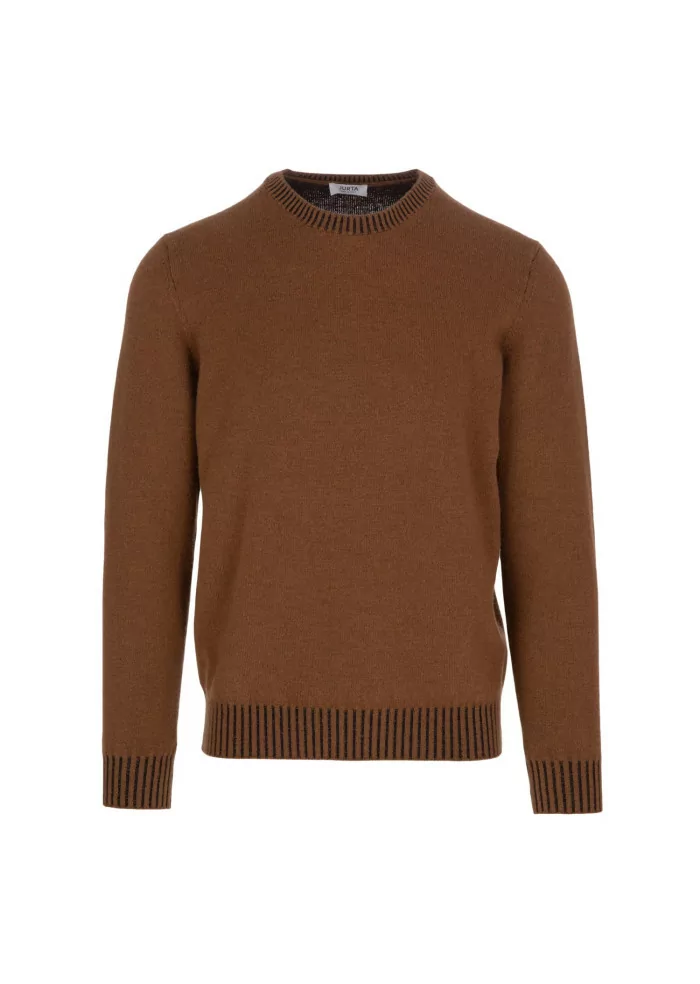 JURTA | MAGLIONE GIROCOLLO LANA MERINO MARRONE