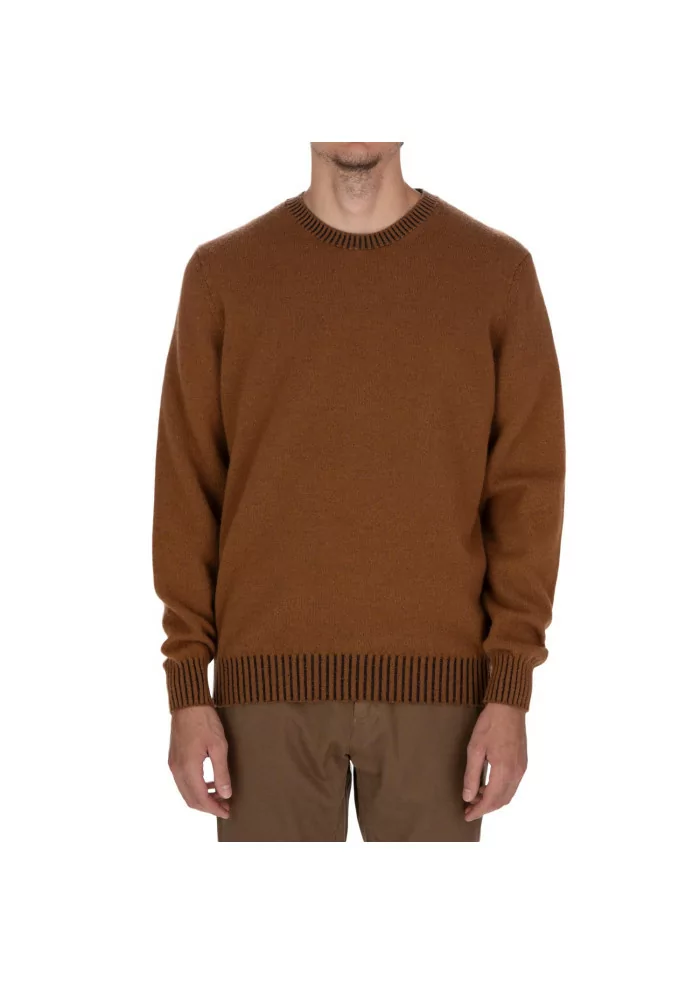 JURTA | MAGLIONE GIROCOLLO LANA MERINO MARRONE Promozione Limitata