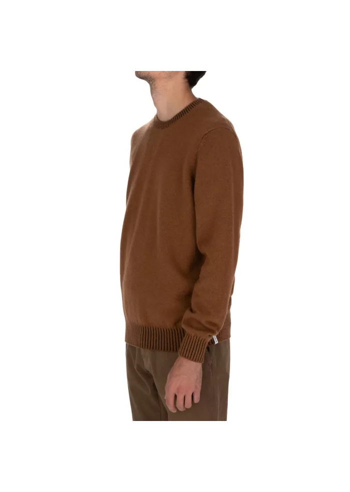 JURTA | MAGLIONE GIROCOLLO LANA MERINO MARRONE Promozione Limitata