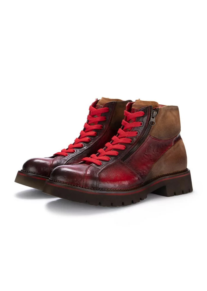 LORENZI | STIVALETTI ALLACCIATI SAFARI ROSSO MARRONE