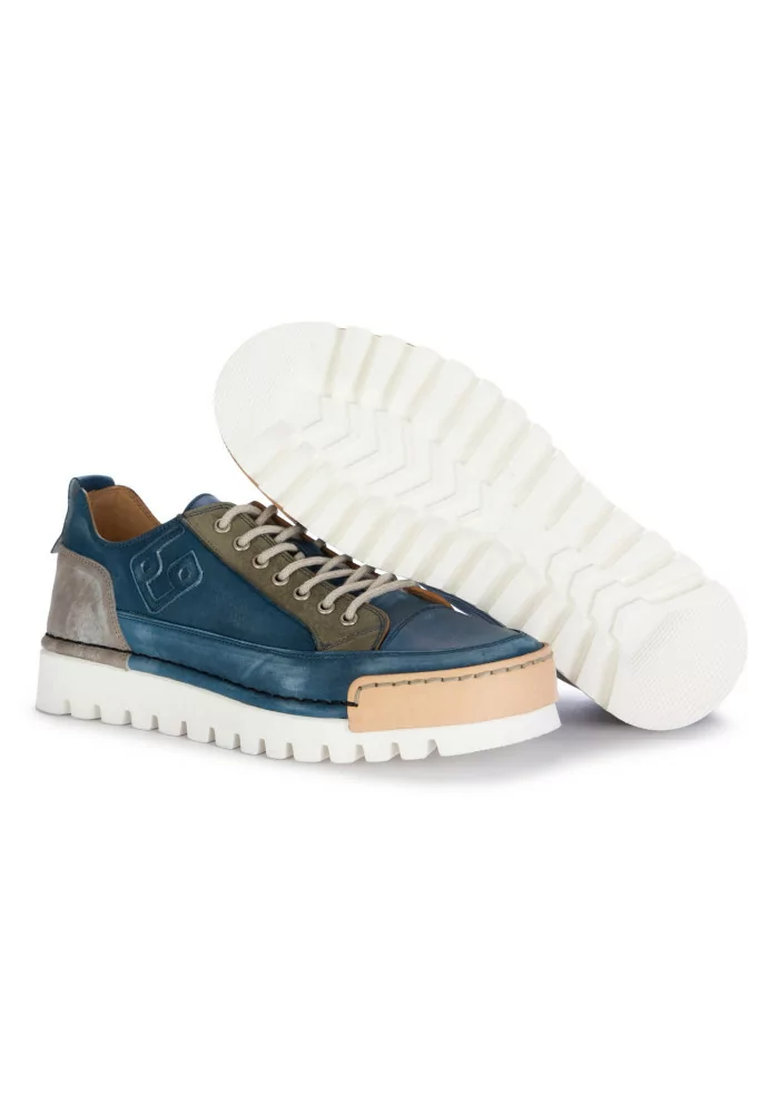 BNG REAL SHOES | SNEAKERS LA PATCH PELLE BLU JEANS Sottocosto