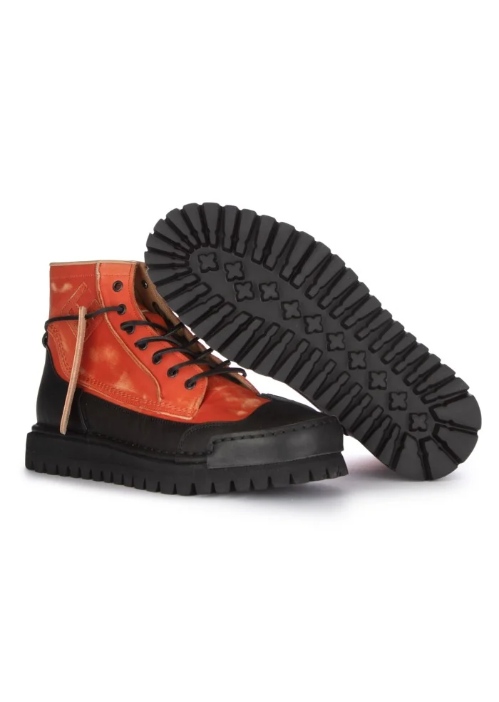 BNG REAL SHOES | SNEAKERS ALTE LA BIKER ARANCIONE NERO Offerta