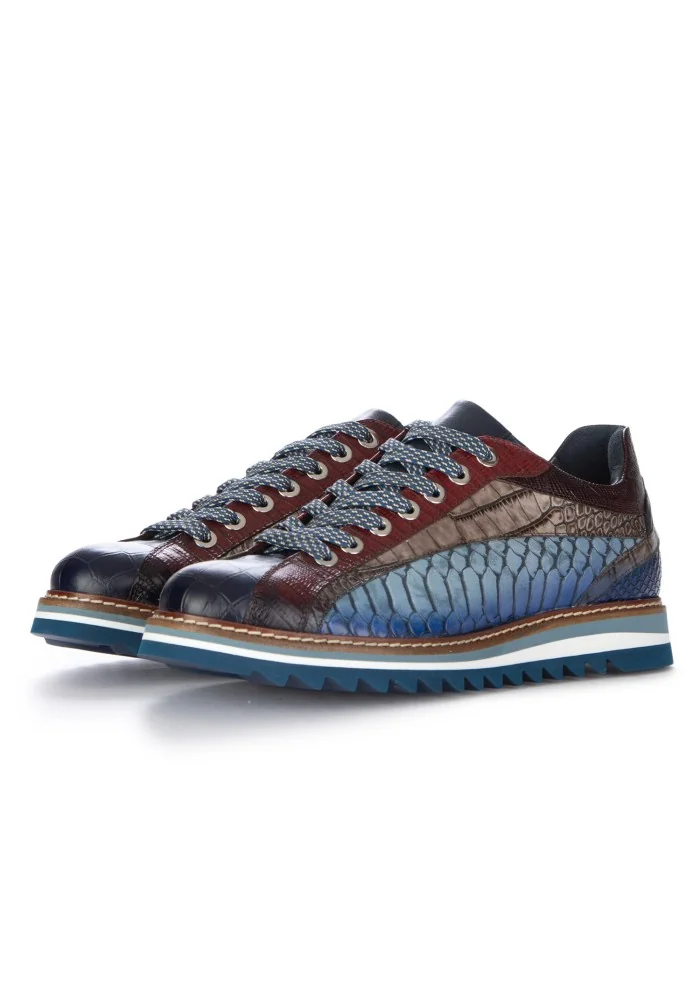 LORENZI | SCARPE ALLACCIATE DRILLO BLU Nuova