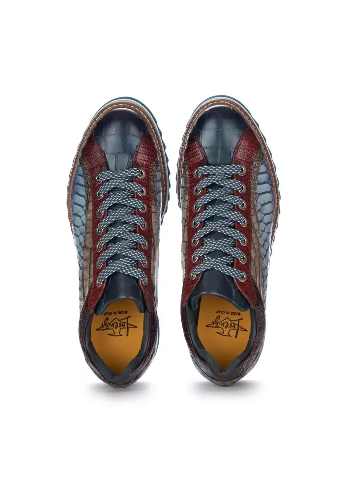 LORENZI | SCARPE ALLACCIATE DRILLO BLU Nuova