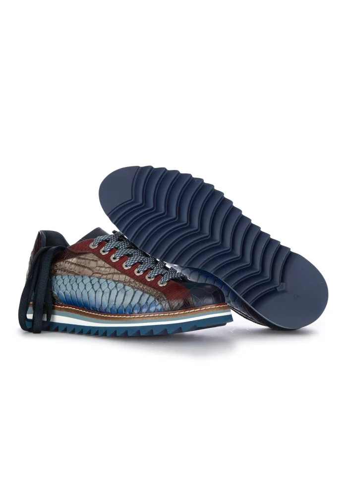 LORENZI | SCARPE ALLACCIATE DRILLO BLU Nuova