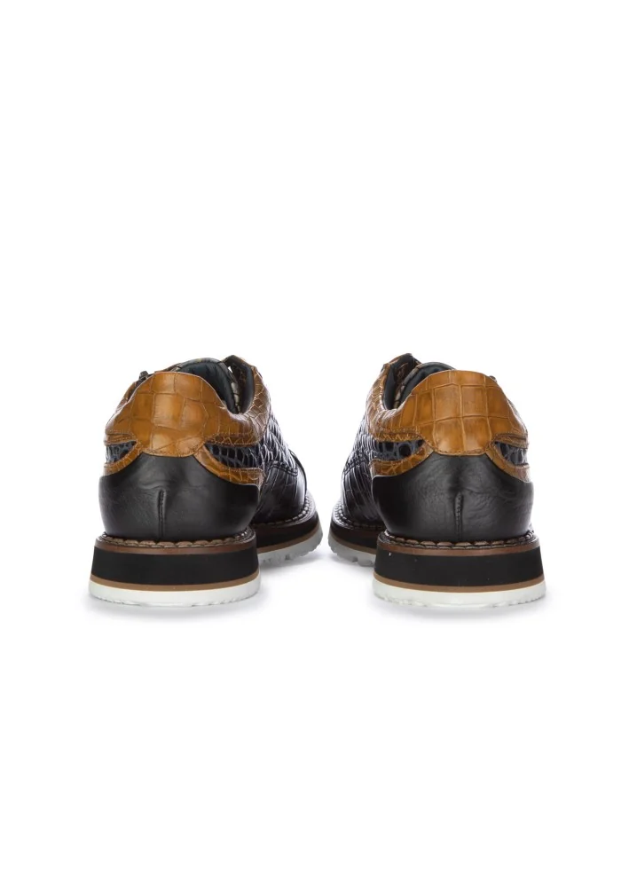 LORENZI | SCARPE ALLACCIATE CAMON CUOIO MARRONE NERO Moda