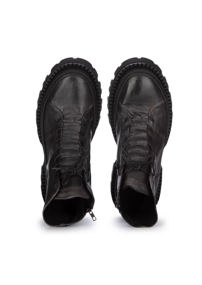 PAWELK'S | STIVALETTI ALLACCIATI CRUST CARBON NERO GRIGIO Italy