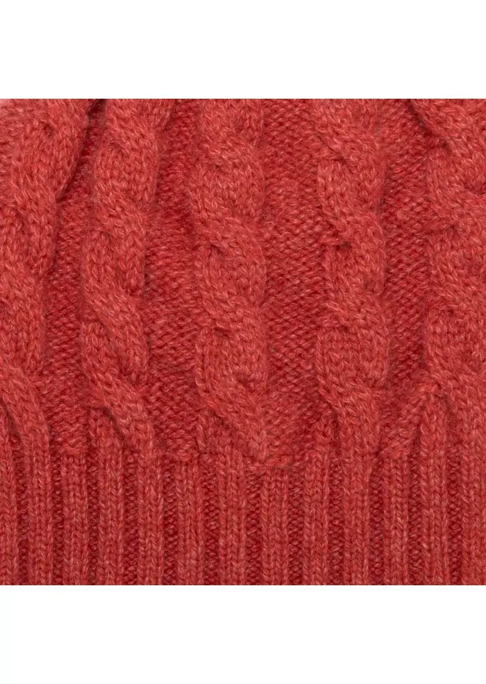 RIVIERA CASHMERE | BERRETTO TRECCIA ARANCIONE Nuovo