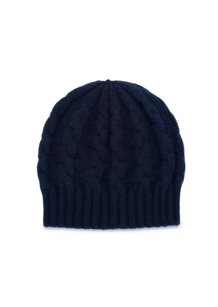 RIVIERA CASHMERE | BERRETTO TRECCIA BLU NOTTE