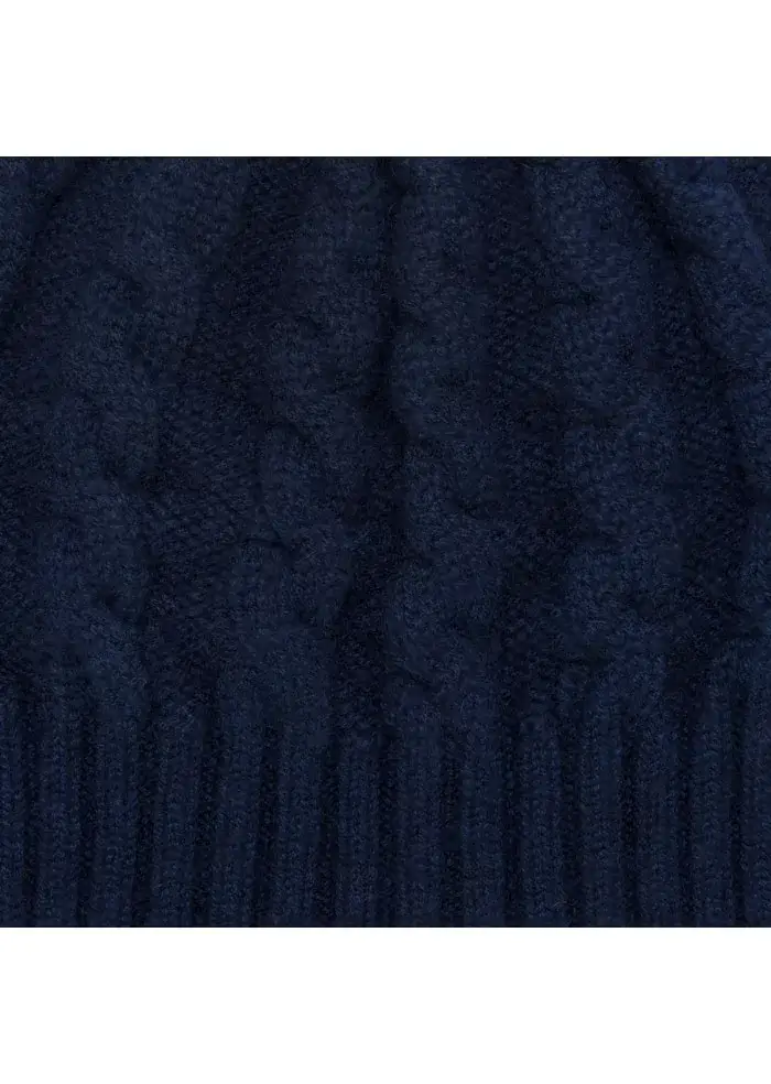 RIVIERA CASHMERE | BERRETTO TRECCIA BLU NOTTE Spedizione Gratuita