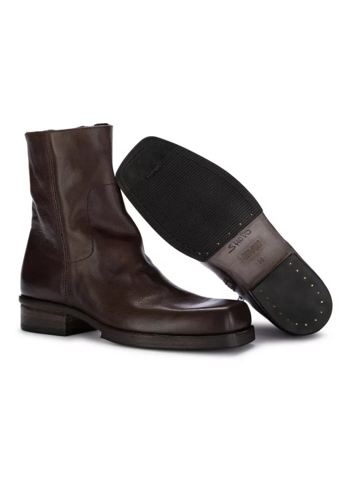 SHOTO | STIVALETTI PACO PELLE MARRONE SCURO Promozione Limitata