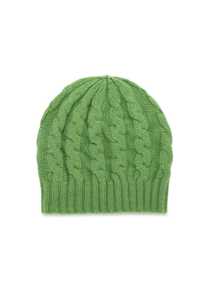 RIVIERA CASHMERE | BERRETTO TRECCIA VERDE