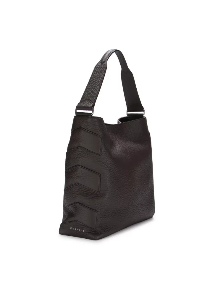 ORCIANI | BORSA A SPALLA NILLA SOFT MARRONE SCURO Presa