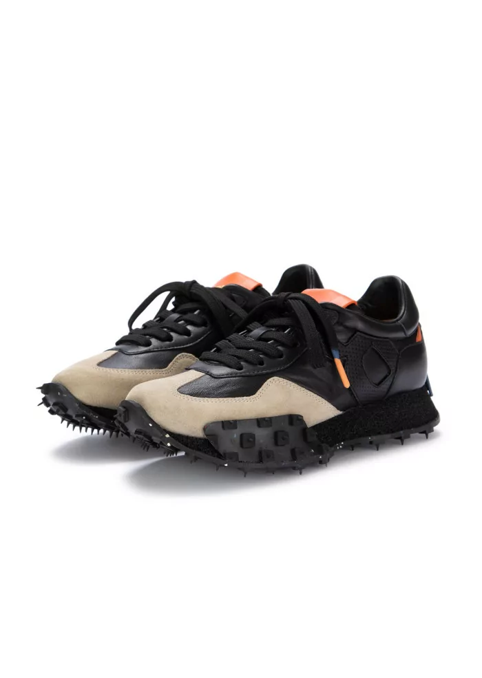 BARRACUDA | SNEAKERS PELLE CAMOSCIO NERO BEIGE Economico