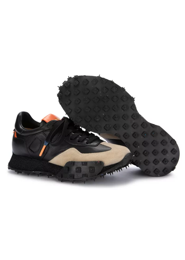 BARRACUDA | SNEAKERS PELLE CAMOSCIO NERO BEIGE Economico