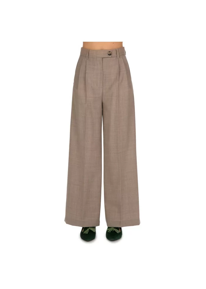 SOLOTRE | PANTALONI PALAZZO MARRONE Outlet