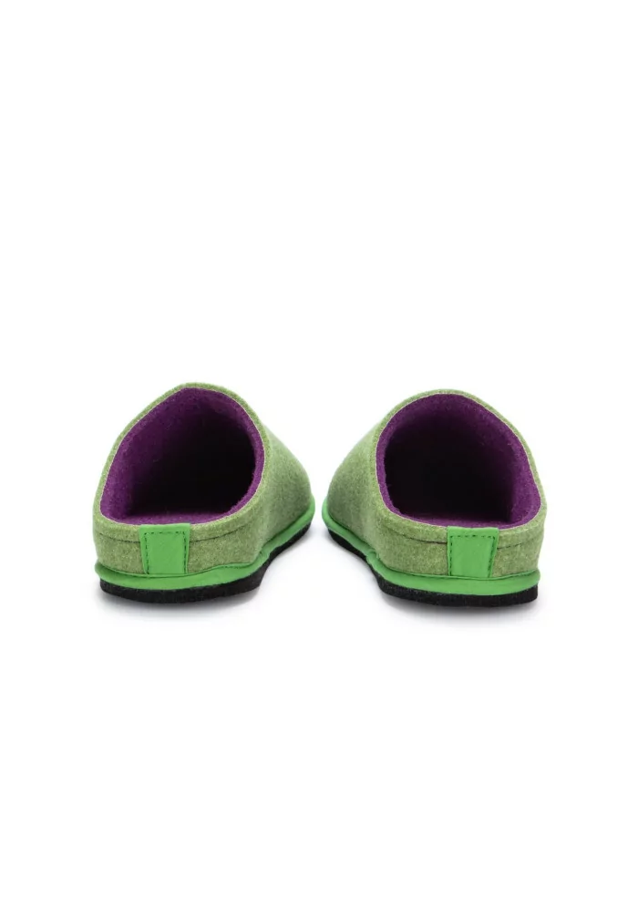 LÖWENWEISS | PANTOFOLE FELTRO DI LANA VERDE VIOLA Vendita Economica