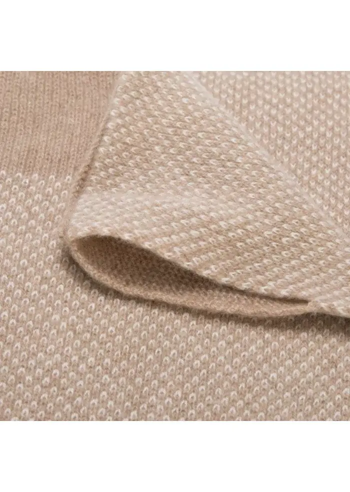 RIVIERA CASHMERE | SCALDACOLLO VIRGOLA BEIGE Negozio
