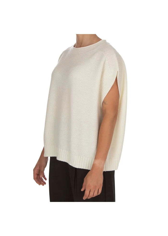 CASHMERE ISLAND | TOP SMANICATO CERTALDO BIANCO POLARE Pezzi Unici