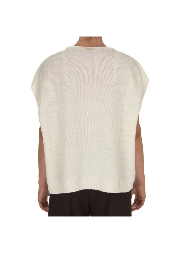 CASHMERE ISLAND | TOP SMANICATO CERTALDO BIANCO POLARE Pezzi Unici