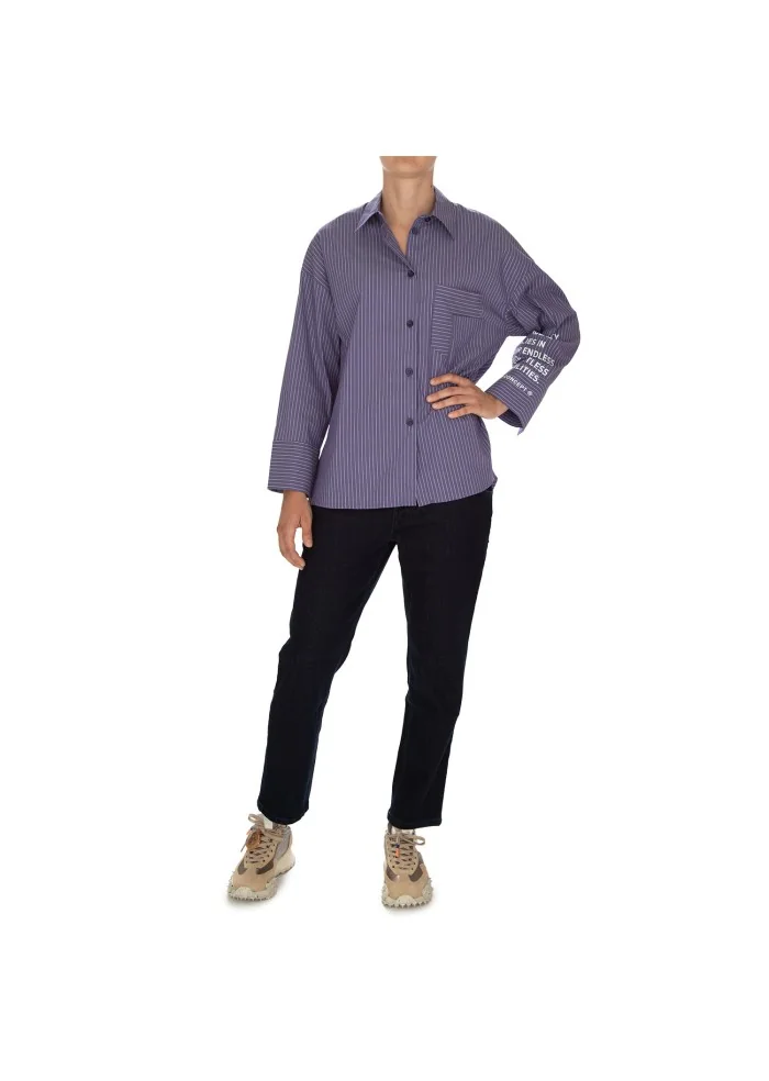 NOUMENO CONCEPT | CAMICIA A RIGHE VIOLA Vendita Economica