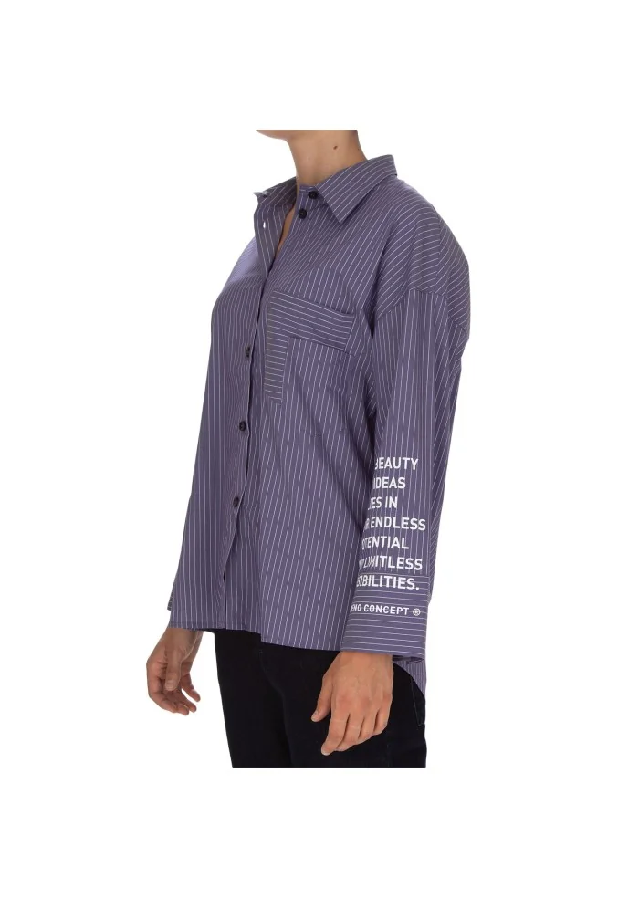 NOUMENO CONCEPT | CAMICIA A RIGHE VIOLA Vendita Economica